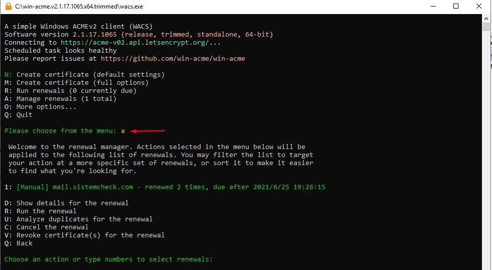Let’s Encrypt sertifikasını Pfx olarak export etme 5