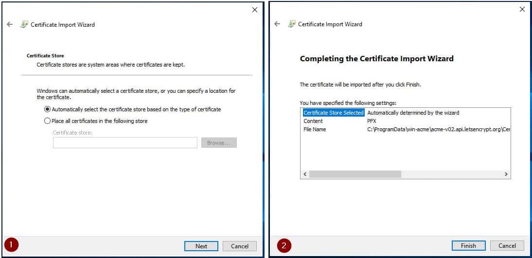 Let’s Encrypt sertifikasını Pfx olarak export etme 9