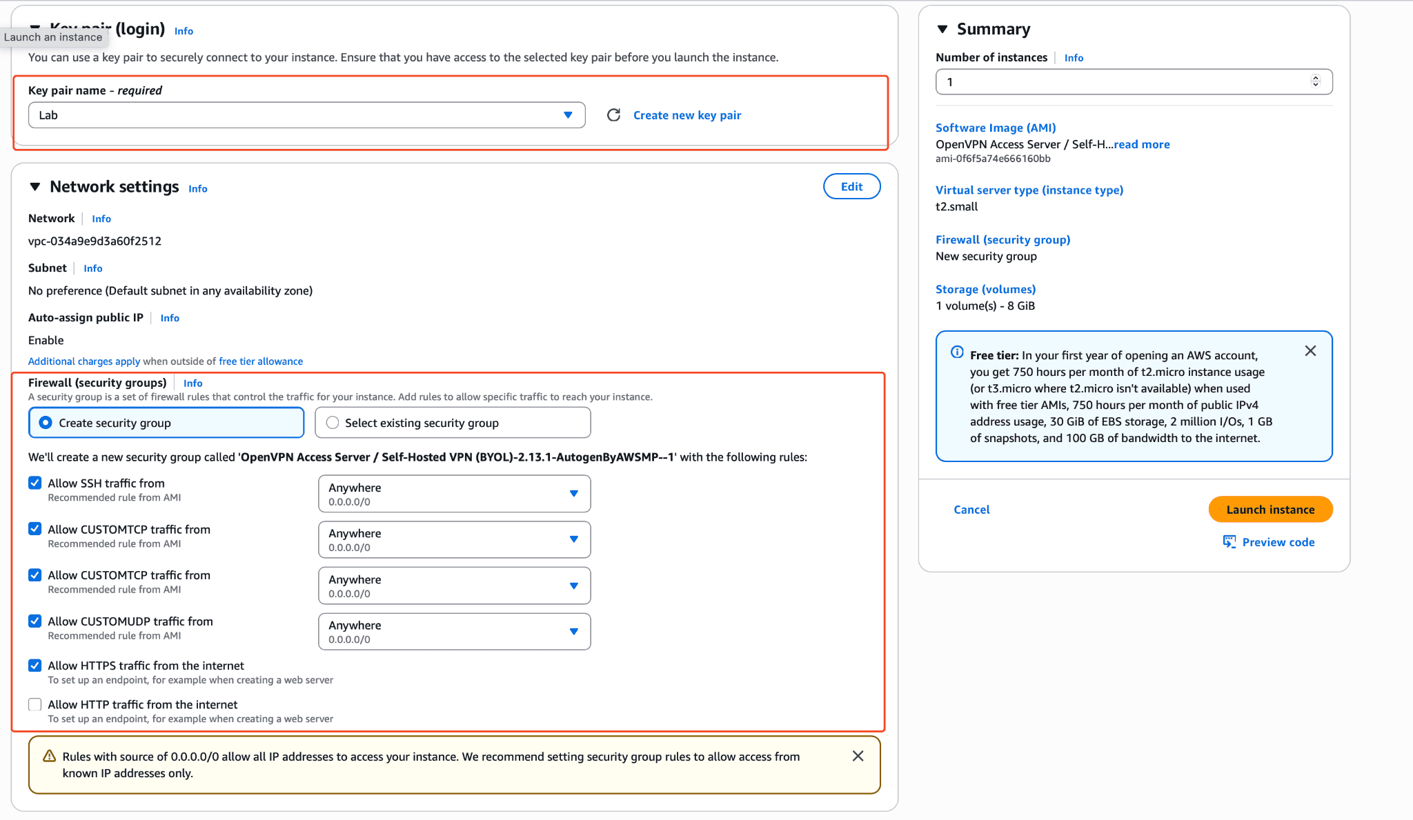 AWS üzerine OpenVpn Kurulumu 8